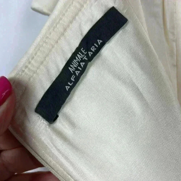 Animale Strapless Pantsuit Back Zip Cowl Collar Wide Leg Pockets Classy Swank 36 - Picture 8 of 11